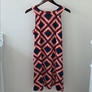 Tracy Negoshian Orange and Blue Dress